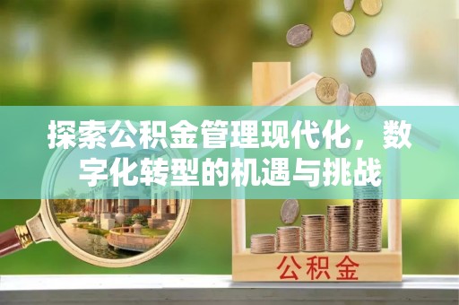 康马探索公积金管理现代化，数字化转型的机遇与挑战