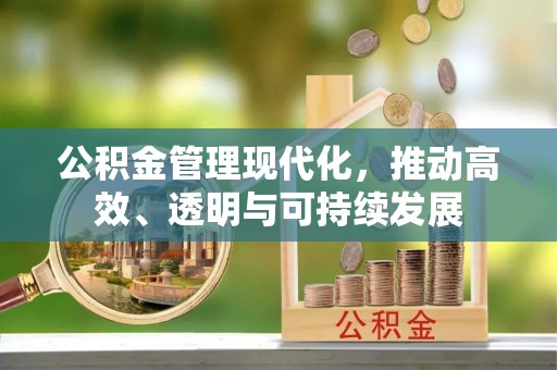 康马公积金管理现代化，推动高效、透明与可持续发展