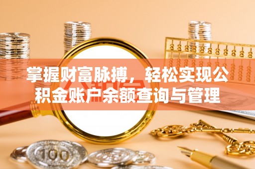 康马掌握财富脉搏，轻松实现公积金账户余额查询与管理