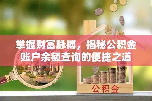 康马掌握财富脉搏，揭秘公积金账户余额查询的便捷之道