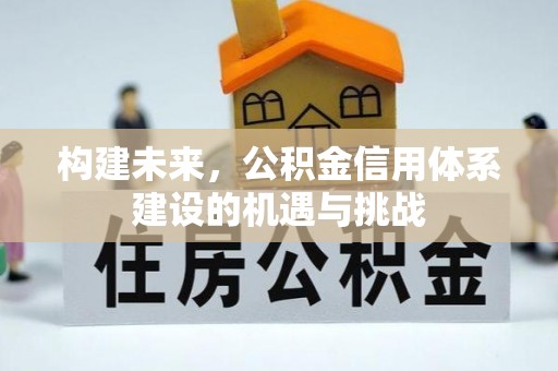 康马构建未来，公积金信用体系建设的机遇与挑战