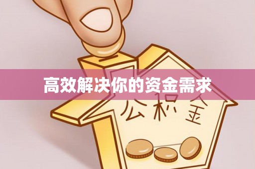康马高效解决你的资金需求