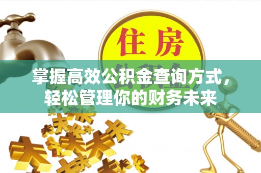 康马掌握高效公积金查询方式，轻松管理你的财务未来