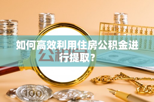 康马如何高效利用住房公积金进行提取？